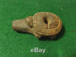 Museum Piece! Authentic Native American Turtle Effigy Tobacco Pipe! Must See