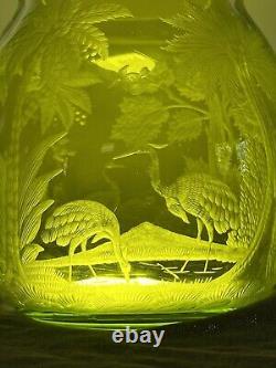 Must See! Brilliant Period Cut Glass Intaglio Vase Webb Moser Baccarat