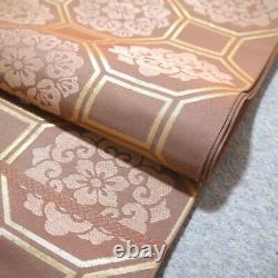 Must-See Model Worn Pure Silk Used Nishijin-Ori Tailored Bag Obi 141