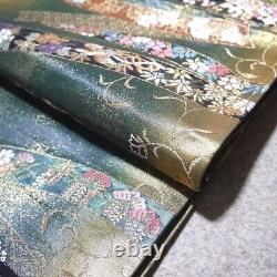 Must-See Model Worn Pure Silk Used Nishijin Woven Fabric Tailored Bag Sash 742