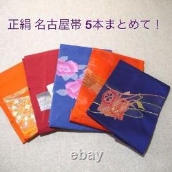 Must-See Pure Silk Nagoya Obi 5 Pieces No. 104