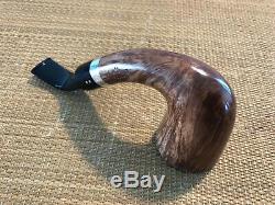 New, Unsmoked DI Gangi Freehand Pipe, Plateau Top, 925 Silver Band, Must See
