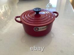 Nib Authentic Le Creuset 2quart 2501-b(18) Red Rouge Pot & LID Must See No Res