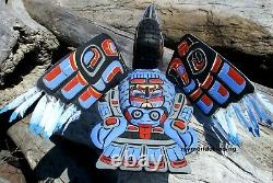Northwest Coast First Nations native art carved 3D Eagle, must see masterpiece