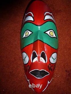 Northwest Coast Hand Carved Cedar Sea Goddess Mask Must See