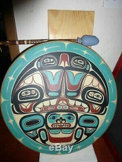 Northwest Coast Transfer Nation Haida Hand Made Transformation Drum-Must See