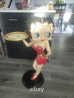 O-Vintage Rare Hand Painted 3 Ft Betty Boop Waitress Statue. A Must See