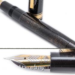 OMAS EXTRA OGIVA GOLD STARDUST BROWN LACQUER FP 18k F nib MUST SEE