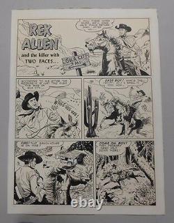 ORIGINAL comic art! Rex Allen and the Killer With Two Faces! Must see beauty