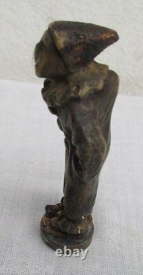 Old Very Rare Hunchback Pierrot Clown Wax Seal, Detailed Bronze, Must See