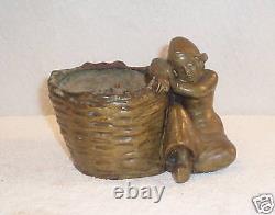 PAIR OF 19c FRENCH BRONZE BOY GIRL PLANTERS, CANDY DISHES, MUST SEE