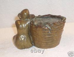 PAIR OF 19c FRENCH BRONZE BOY GIRL PLANTERS, CANDY DISHES, MUST SEE