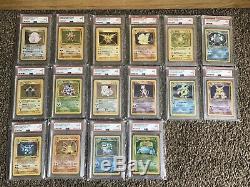 PSA 9 Complete Base Set Holos. Mint. MUST SEE! Rare Collection. WOTC
