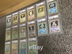 PSA 9 Complete Base Set Holos. Mint. MUST SEE! Rare Collection. WOTC