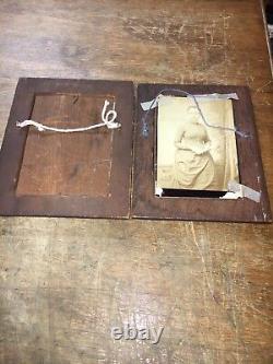 Pair (2) Victorian Wooden Photo Picture Frames with Photos A Must See