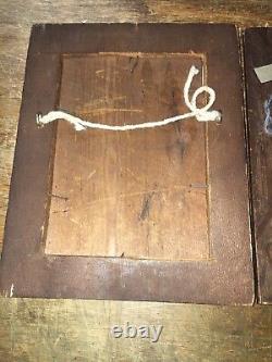 Pair (2) Victorian Wooden Photo Picture Frames with Photos A Must See