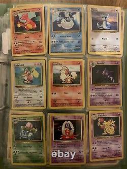 Pokemon Cards NEAR COMPLETE Base Set Ultra Pro VINTAGE RARE MUST SEE