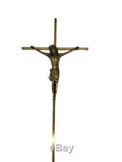 RARE Bronze Cross Crucifix Wall Antique Jesus Vintage Christ Religious must SEE