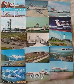 RARE COLLECTION OF 75 POSTCARDS DIFFERENT AIRLINES, AIROPRT & AIRPLANE -must see