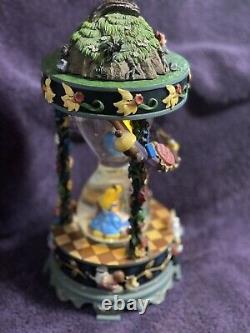 RARE Disney Alice In Wonderland Hourglass Snowglobe Snow Globe Mint Must See