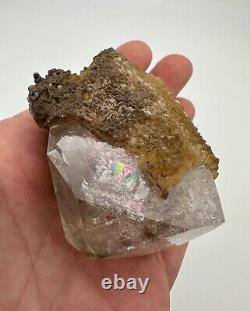RARE Fluorescent and Phosphorescent Calcite coated Herkimer Diamond MUST SEE