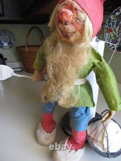 RARE SWEDISH Antique Christmas Gnome. RARE SIZE! MUST See! TOMTE