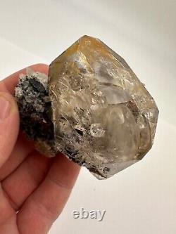 RARE Smokey Skeletal Herkimer Diamond COATED in Calcite Blades MUST SEE