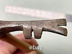 RARE Unusual Cast Iron Double Claw TACK Hammer must see tool collector