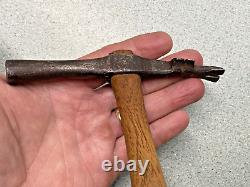 RARE Unusual Cast Iron Double Claw TACK Hammer must see tool collector