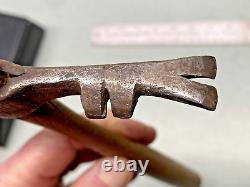 RARE Unusual Cast Iron Double Claw TACK Hammer must see tool collector