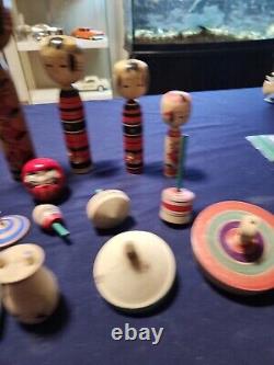 RARE VINTAGE Japanese signed Wood Toy Set A MUST See