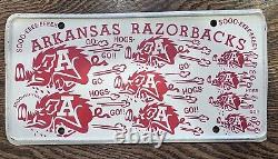 RARE Vintage University Of Arkansas Razorback Vanity License Plate MUST SEE