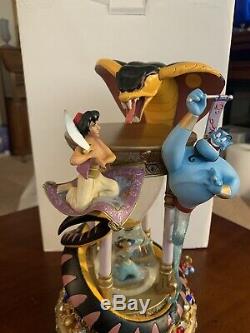 RARE! Walt Disney World Aladdin Hourglass Snowglobe with lights & music MUST SEE