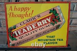 Rare 1930's Clark's Teaberry Gum Advertising Sign, Must See