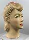 Rare Antique Early 1900's Beautiful Girl Chalkware Coin Bank Bust 5.5 Must See