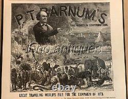 Rare & Original P. T BARNUM'S woodcut engraving HARPER'S WEEKLY 1873. MUST SEE