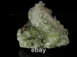 Rare Tabular Green Apophyllite on Scolecite from Nashik, India. Must see