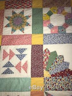 Rare! Teaching Sampler Quilt, Must See! Gorgeous Detail! Meticulous Stitching