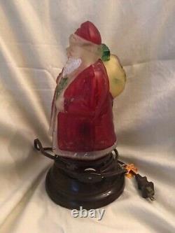 Rare Vintage Christmas Hand Painted Santa Claus Figure Lamp Night Light Must See