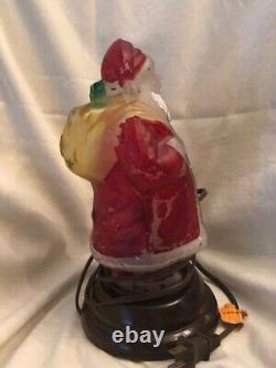 Rare Vintage Christmas Hand Painted Santa Claus Figure Lamp Night Light Must See