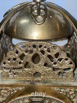 Rare Vintage Franz Hermle Brass Mantle Clock FHS 130-070 Must SEE