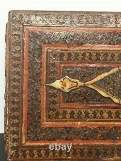 Religous Relic Box Unusual Inlay Bone Amazing. Must See. Church Pray Heaven