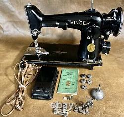 SINGER SEWING MACHINE 201-2, Fully Refurbished, SEWS LEATHER MUST SEE