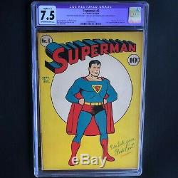 SUPERMAN #6 (DC 1940) CGC 7.5 Restored Only 204 in Census! Must See