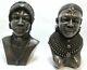 Samburu TRIBE African Woman and Man Sculpture Art Head Statue WOW! MUST SEE