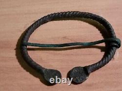 Saxon complete! Bronze bracelet with later Saxon pin. Must see description LA73y