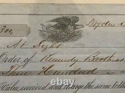 Sept 23 1865 $300 Check Kennedy Brothers Massachusetts Lincoln Campaign Must SEE