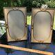 Set Of 2 Vintage Curved Bubble Glass Convex Ornate Gold Picture Frames Must See