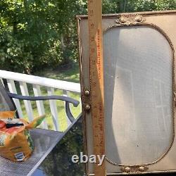 Set Of 2 Vintage Curved Bubble Glass Convex Ornate Gold Picture Frames Must See