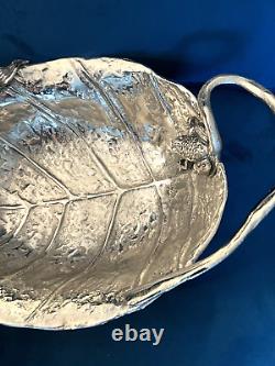 Star Home Decor Metal Lily Pad Frog Handled Bowl Large 16 x 4 RARE Must SEE